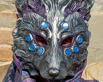 READY TO SHIP Lightweight Nogitsune Mask - Japanese Fox Spirit Resin Cosplay