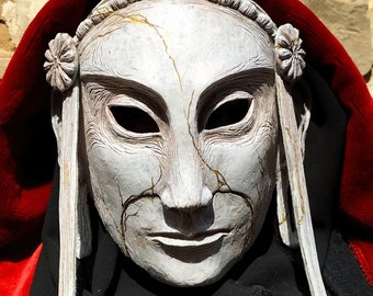 MADE TO ORDER Stone Poet Face Mask - Kyoto Deity Inspired Resin Cosplay Larp