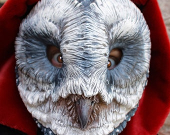 MADE TO ORDER - Barn owl mask fantasy larp pagan costume wicca ritual yule burning man renaissance fest faire bird of prey masquerade ball