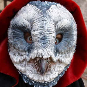 MADE TO ORDER - Barn owl mask fantasy larp pagan costume wicca ritual yule burning man renaissance fest faire bird of prey masquerade ball