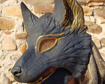 Anubis Resin Mask: Moving Jaw Cosplay, LARP, Halloween