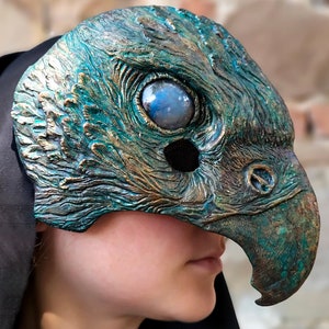 READY TO SHIP Oxidized Hawk Resin Mask - Unique Cosplay Larp Masquerade