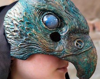 Oxidized Hawk Mask: Resin Cosplay Masquerade - Therian mask LARP
