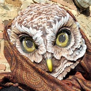 Masque hibou Minerve sur commande - casque cosplay GN en résine fait main