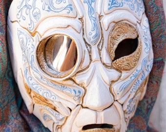 MADE TO ORDER Cyborg Robot Mask Monocle Azulejo Resin Cosplay Larp