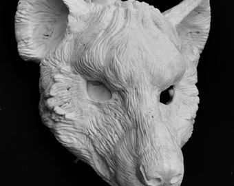 READY TO SHIP- blank hyena mask diy carnival halloween larp cosplay renaissance  wiccan fairy tales masquerade folklore dog african ridens