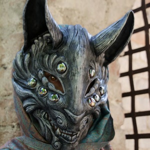 MADE TO ORDER Silver Kitsune Mask - Handcrafted Japanese Fox Spirit Cosplay