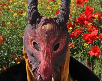 MADE TO ORDER Minotaur Horned Mask - Boes Inspired Resin Larp Cosplay