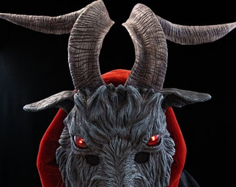 MADE TO ORDER - Baphomet goat mask horns beast demon devil renaissance larp cosplay masquerade halloween burning man ritual wiccan pagan