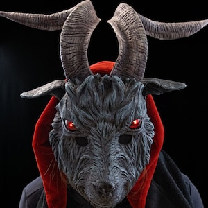 MADE TO ORDER Led Eye Baphomet Goat Mask - Handcrafted Resin Demon