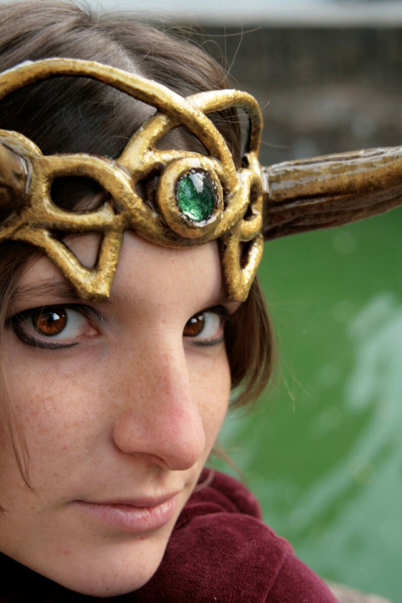 MADE TO ORDER lady loki gold horns fantsy larp d&d costume Etsy