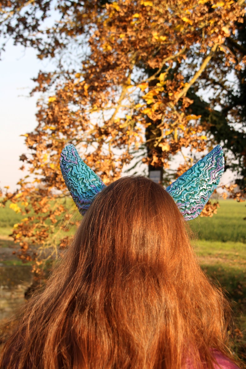 READY TO SHIP funny monster ears soft fur headband blue purple stitch cosplay larp gothic lolita furry Experiment 626 nekomimi necomimi image 3