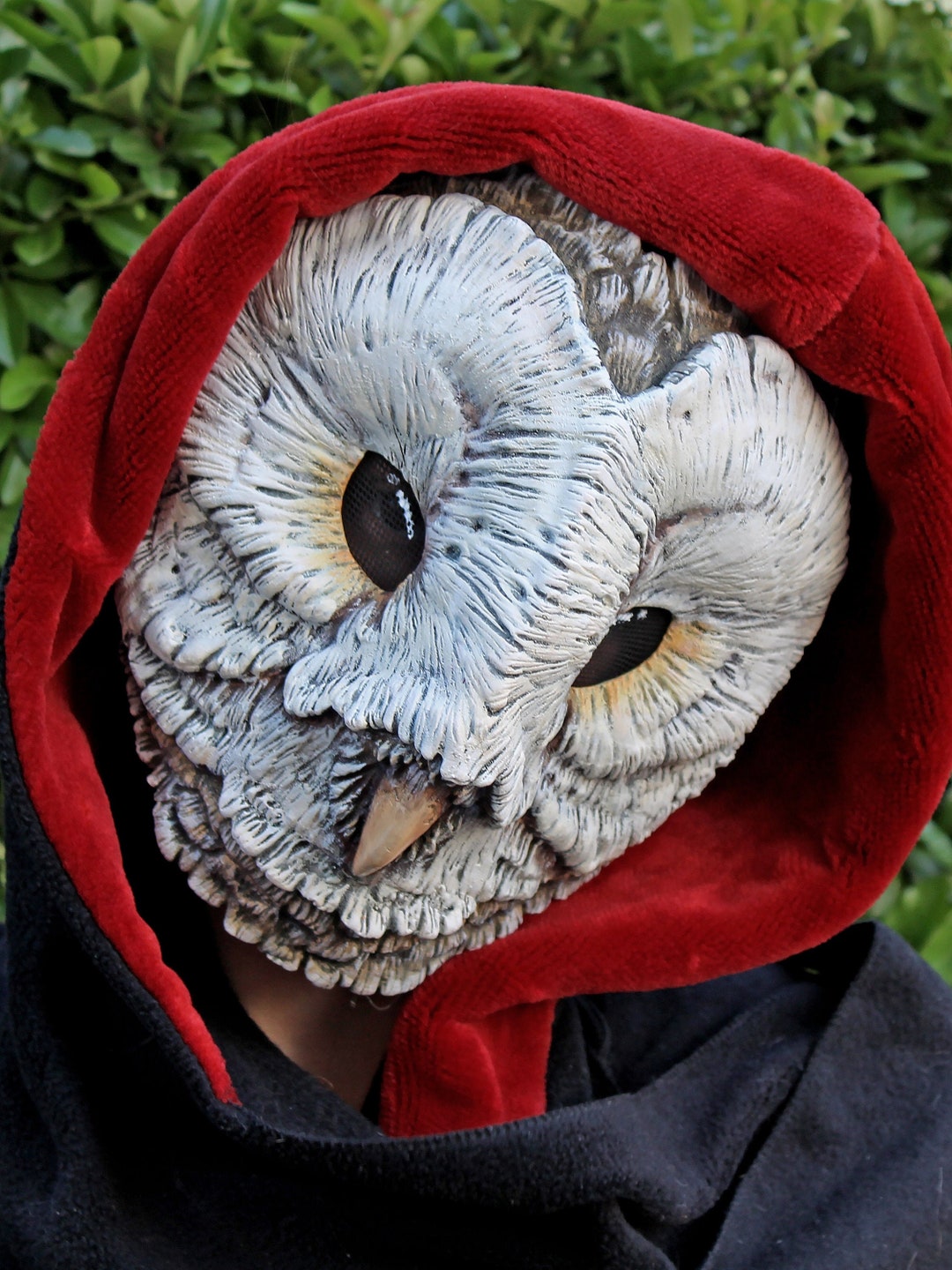No.140  オーダーマスク　フクロウ　ハンドメイド　おまとめ割 オーダーメイド ホワイトメンフクロウマスク 樹脂製 - コスプレ LARP