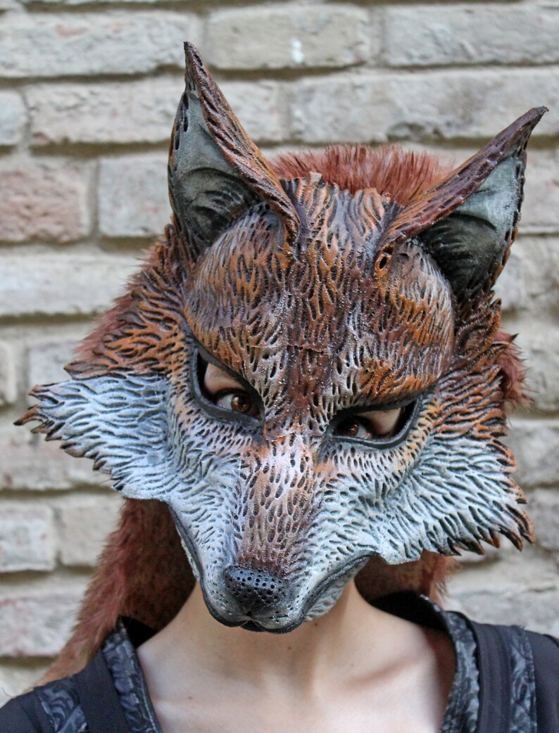 Made To Order Kitsune Fox Mask Animal Brown Vulpix Pokemon Etsy New Zealand