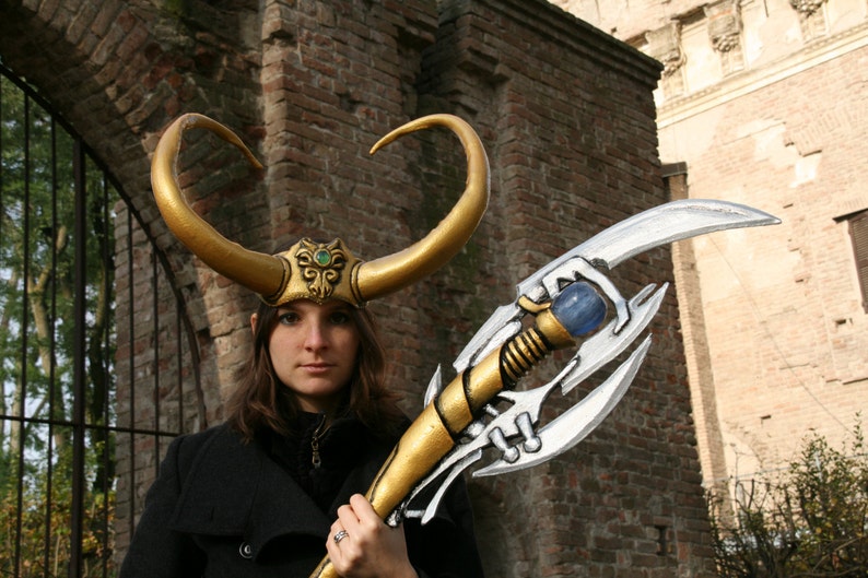 Loki scepter Loki horn MADE TO ORDER gold staff h Etsy