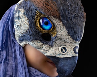 MADE TO ORDER - horus mask hawk egypt egyptian god Larp wicca pagan burning man renaissance bird of prey beak Peregrine falcon eagle yule