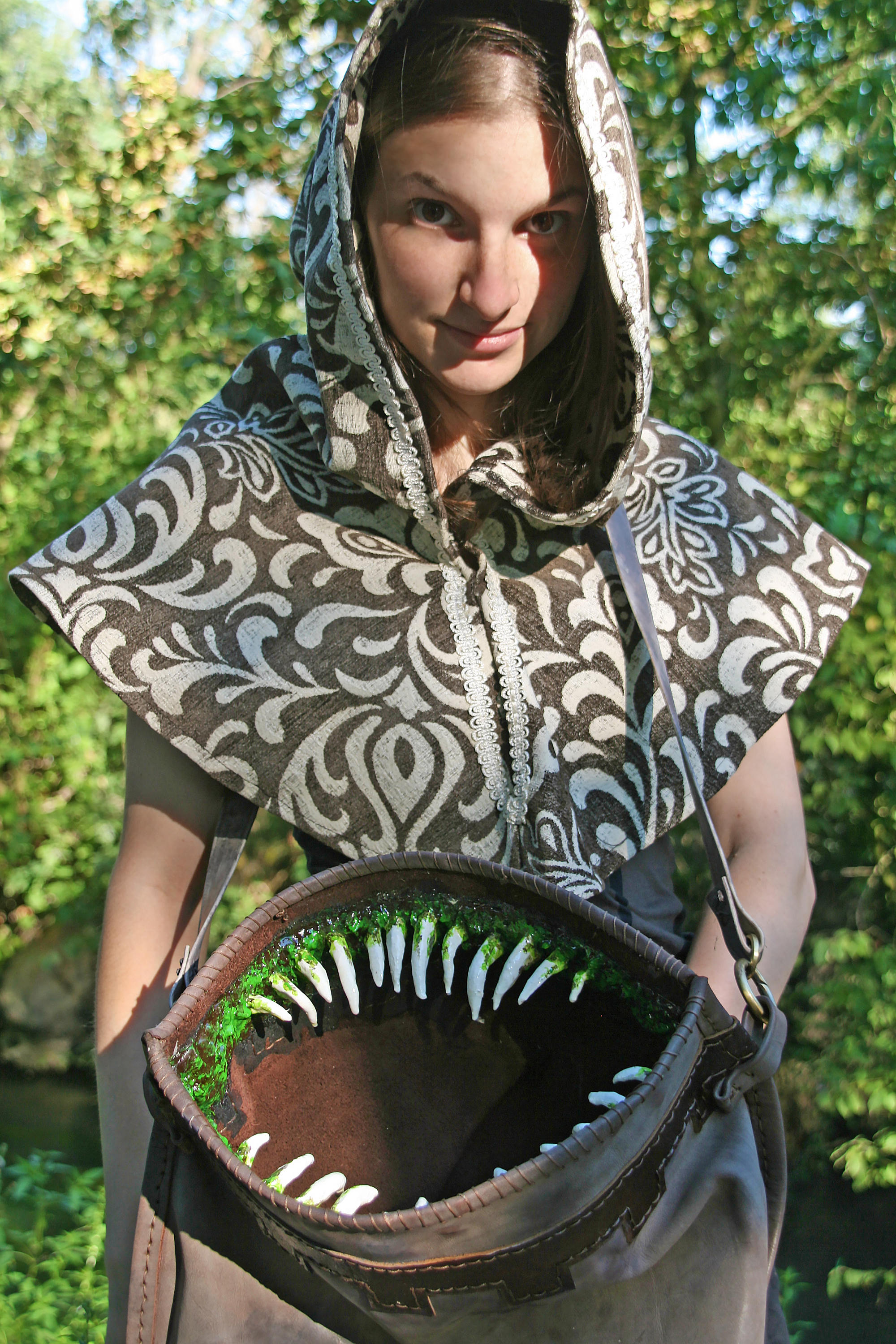 MADE TO ORDER leather shoulder bag of devouring monster larp Etsy