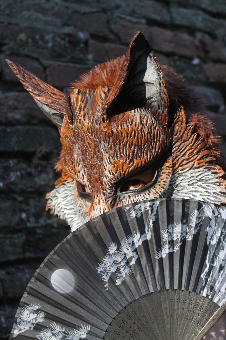 Made To Order Kitsune Fox Mask Animal Brown Vulpix Pokemon Etsy New Zealand