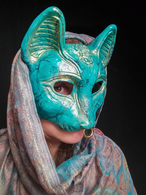 Custom Bastet Egyptian Cat Masquerade Mask Ready for Costume or