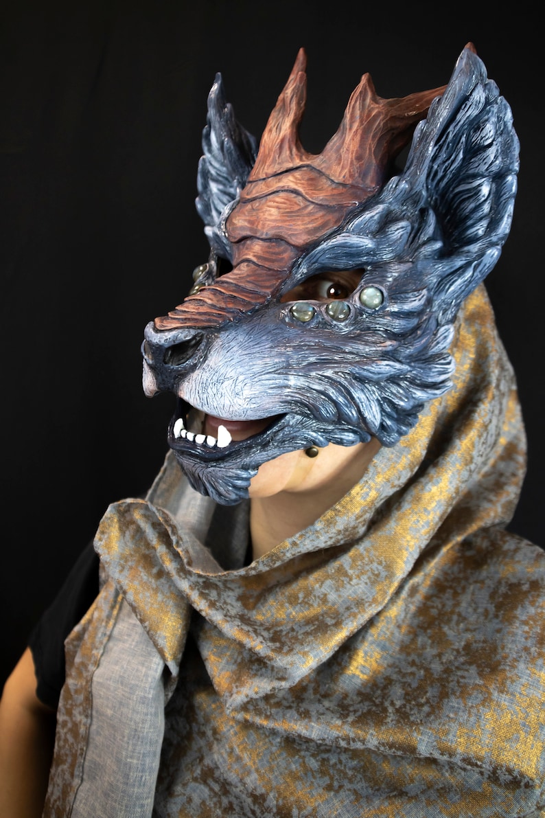 MADE TO ORDER Qilin Mask in Resin Kylin Horn Larp Kilin Etsy