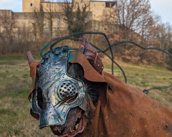 MADE TO ORDER - Warhammer fantasy Skaven mask with armor and leather hood cosplay costume Larp  ratmen ratkin rat creepy mouse Halloween