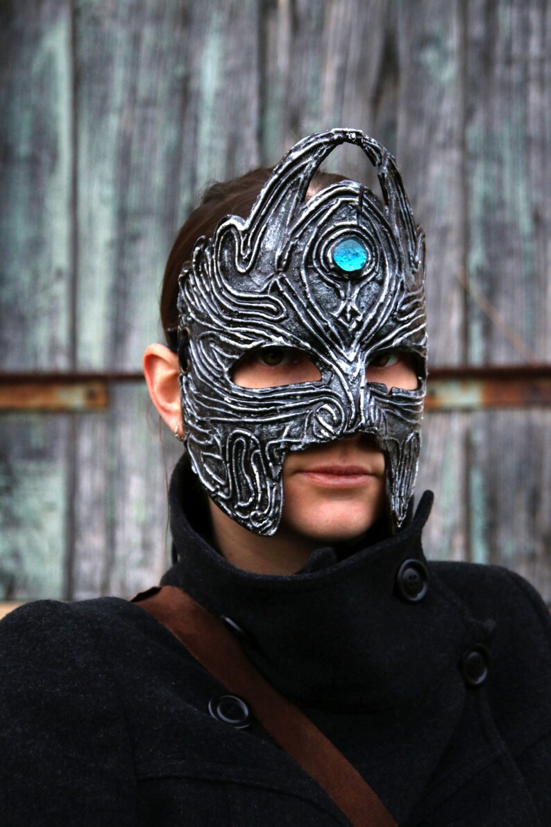 MADE TO ORDER Silver Leather Mask Fantasy Larp Pagan Costume Etsy
