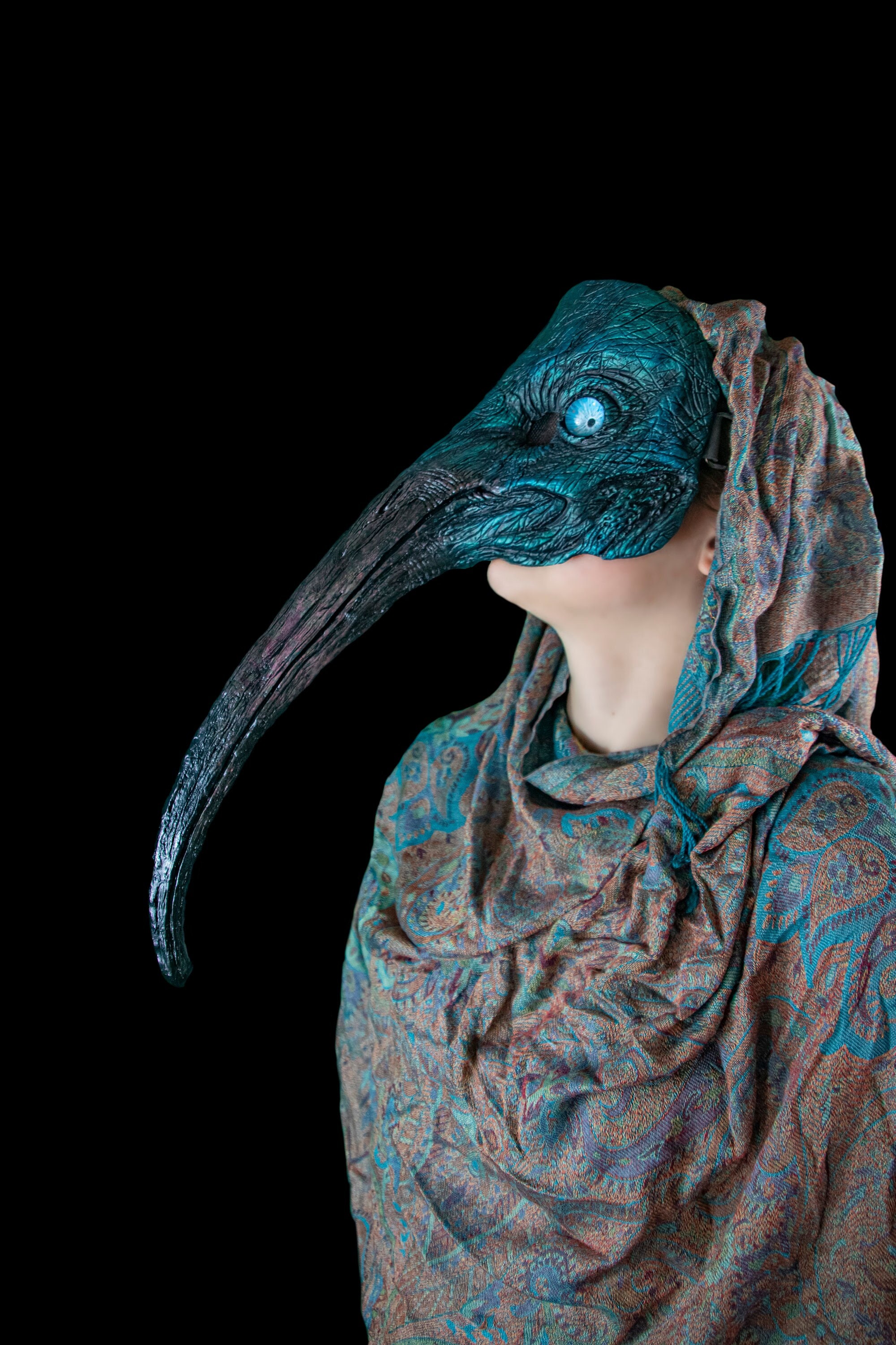 Bird Feather Mask & Beak Turquoise Eye Masks Unisex Bird Feather Mask & Beak Turquoise Eye Masks Unisex