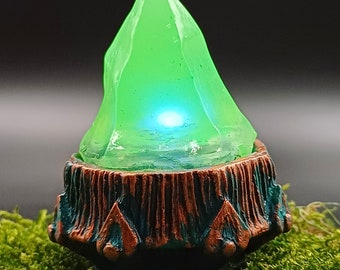 Fluo Crystal Gem Pendant: Dark Academia Magic Ritual Light