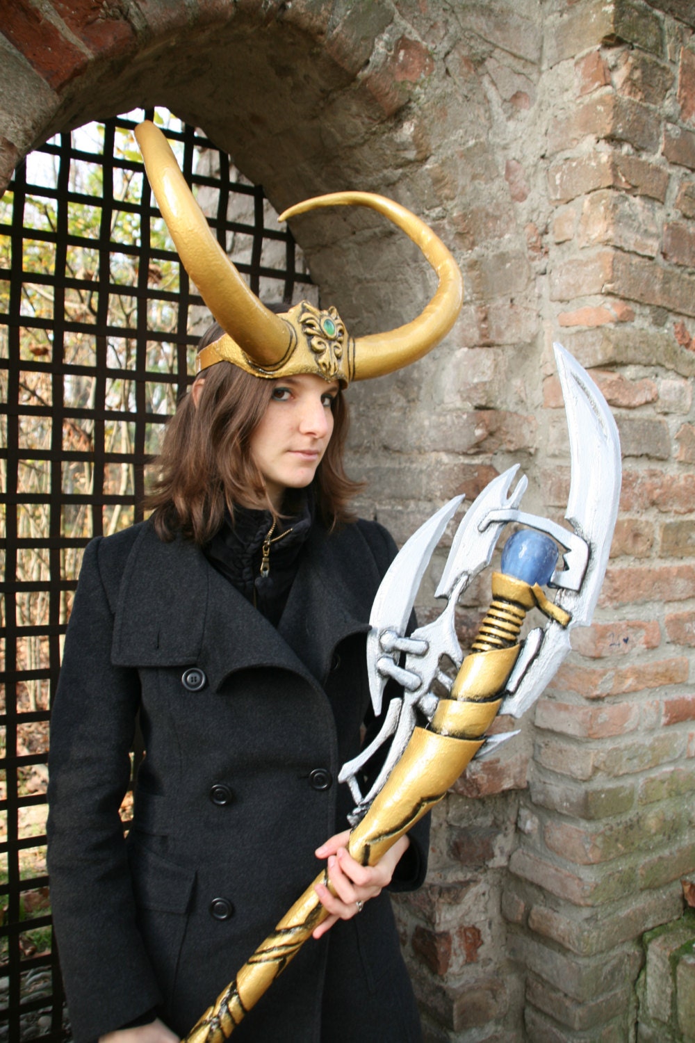 Loki scepter Loki horn MADE TO ORDER gold staff h Etsy
