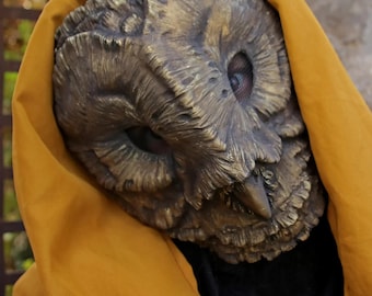 MADE TO ORDER Copper Owl Venetian Mask - Handcrafted Resin Masquerade