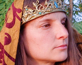 Corona élfica hecha a mano y personalizable: Tiara de fantasía para LARP y cosplay