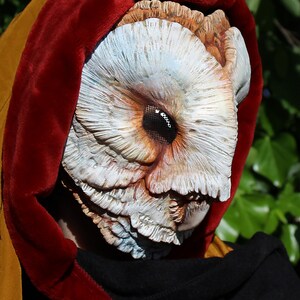 MADE TO ORDER Pink Barn Owl Mask. Handcrafted resin, rainproof. Ideal for Wiccan rituals and cosplay.