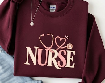 Pink Stethoscope Nurse Shirt, Cute Nursing Student Tee, RN Medical Worker Gift