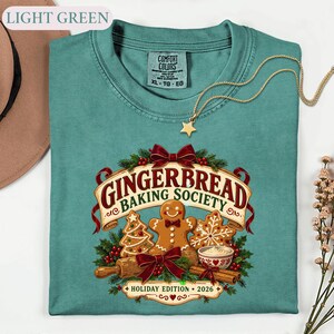 Gingerbread Baking Shirt, Christmas Cookie Baker Tee, Holiday Baking Society Graphic, Baker Gift
