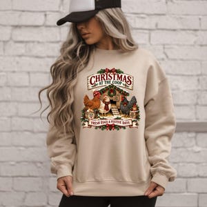 Christmas Chicken Shirt, Farmhouse Holiday Tee, Chicken Lover Gift, Festive Coop Graphic