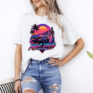 Synthwave Car Shirt, Retro 80s Cyberpunk Tee, Vaporwave Racing Tshirt, Car Lover Gift