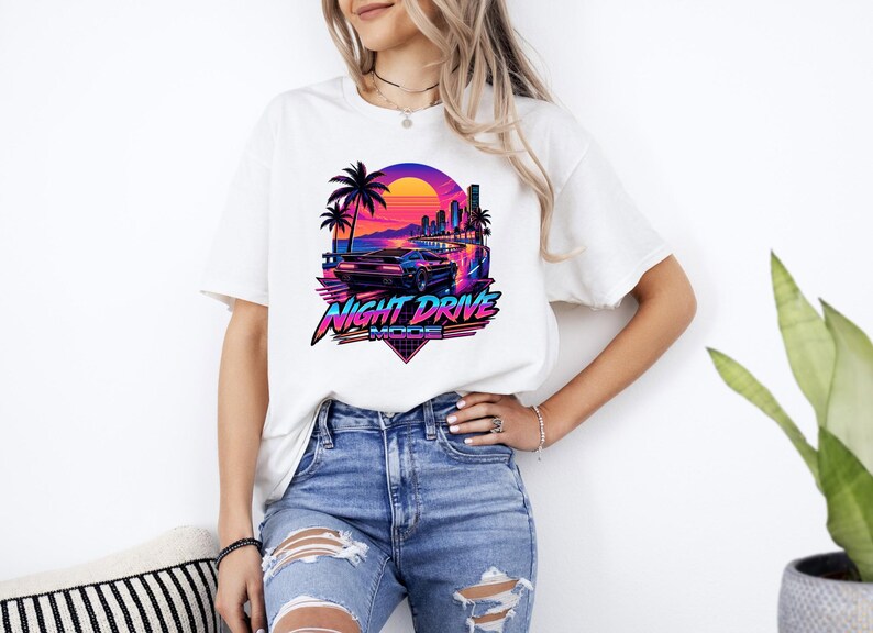 Synthwave Car Shirt, Retro 80s Cyberpunk Tee, Vaporwave Racing Tshirt, Car Lover Gift
