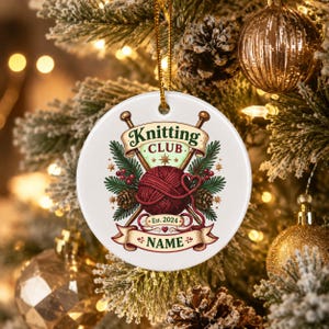 Personalized Knitting Ornament, Custom Knitter Christmas Keepsake, Yarn Lover Holiday Gift