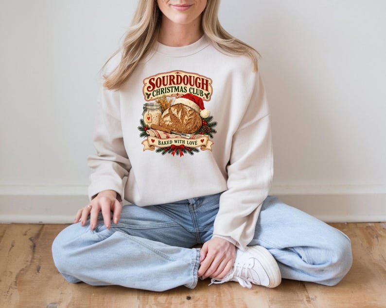 Sourdough Christmas Shirt, Retro Baker Holiday Tee, Baking Lover Gift