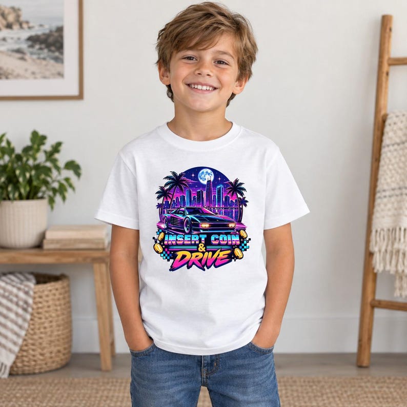 Synthwave Race Car Shirt, Retro Arcade Car Lover Sweatshirt, 80s Outrun Gamer Tee