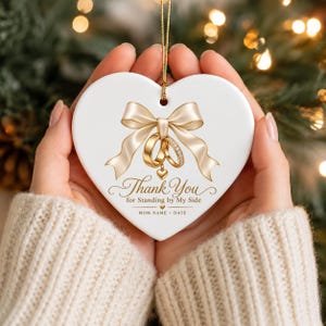 Personalized Mother of the Bride Ornament, Custom Wedding Keepsake, Mom Thank You Gift
