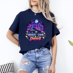 Synthwave Race Car Shirt, Retro Arcade Car Lover Sweatshirt, 80s Outrun Gamer Tee