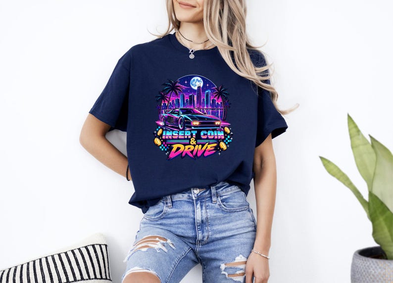 Synthwave Race Car Shirt, Retro Arcade Car Lover Sweatshirt, 80s Outrun Gamer Tee