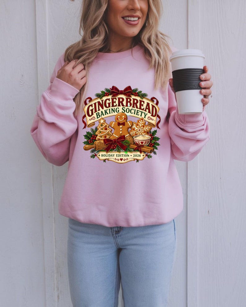 Gingerbread Baking Shirt, Christmas Cookie Baker Tee, Holiday Baking Society Graphic, Baker Gift