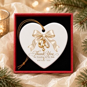 Personalized Mother of the Bride Ornament, Custom Wedding Keepsake, Mom Thank You Gift