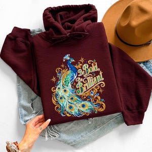 Peacock Shirt, Be Bold Be Brilliant Tee, Inspirational Bird Lover Tshirt, Royal Bird Gift