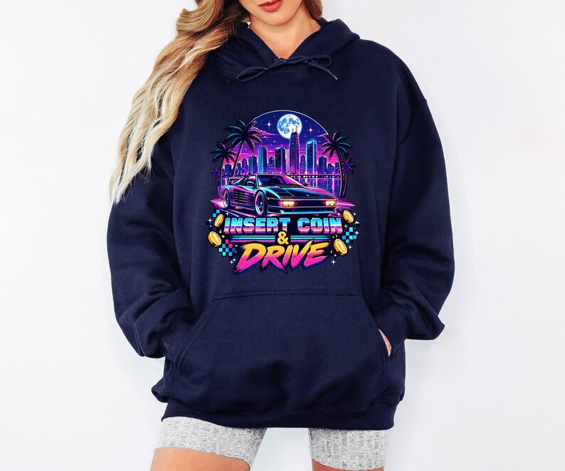 Synthwave Race Car Shirt, Retro Arcade Car Lover Sweatshirt, 80s Outrun Gamer Tee