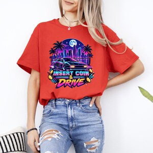 Synthwave Race Car Shirt, Retro Arcade Car Lover Sweatshirt, 80s Outrun Gamer Tee