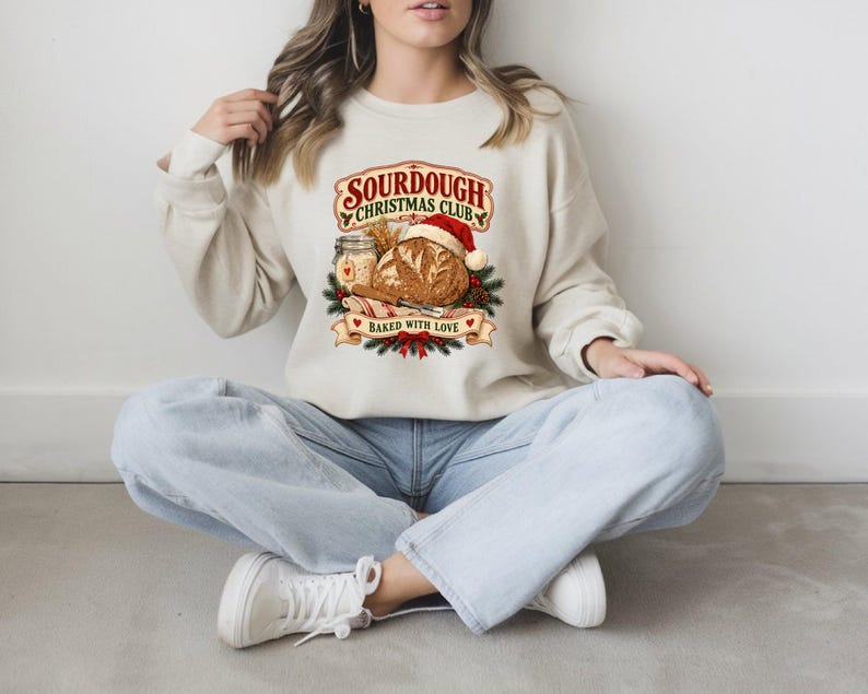 Sourdough Christmas Shirt, Retro Baker Holiday Tee, Baking Lover Gift