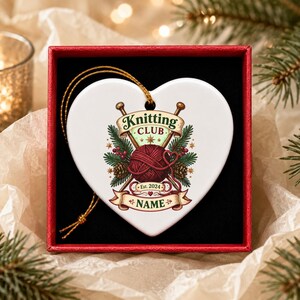 Personalized Knitting Ornament, Custom Knitter Christmas Keepsake, Yarn Lover Holiday Gift